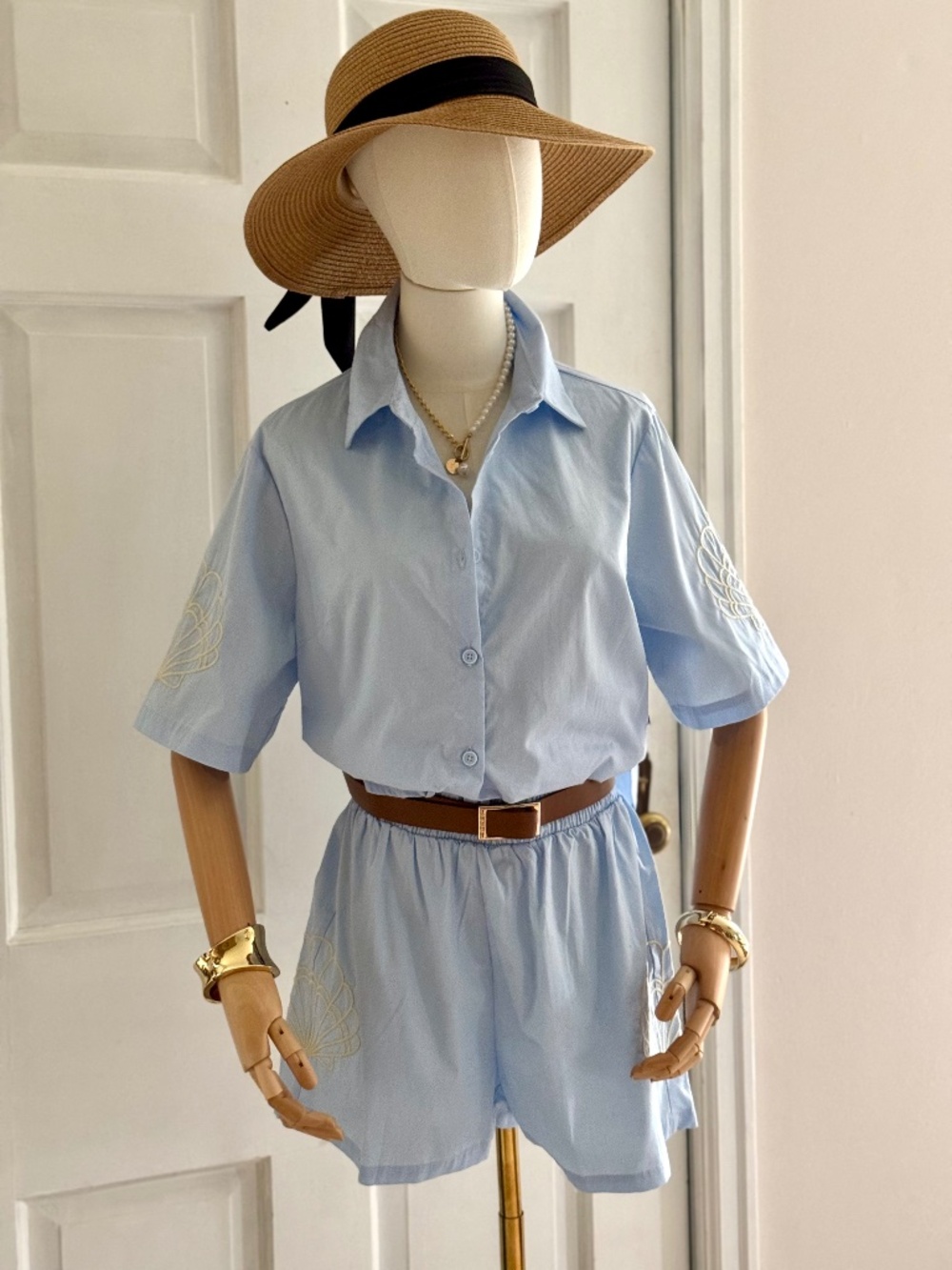 Blue 2-Piece Coastal Shell Set